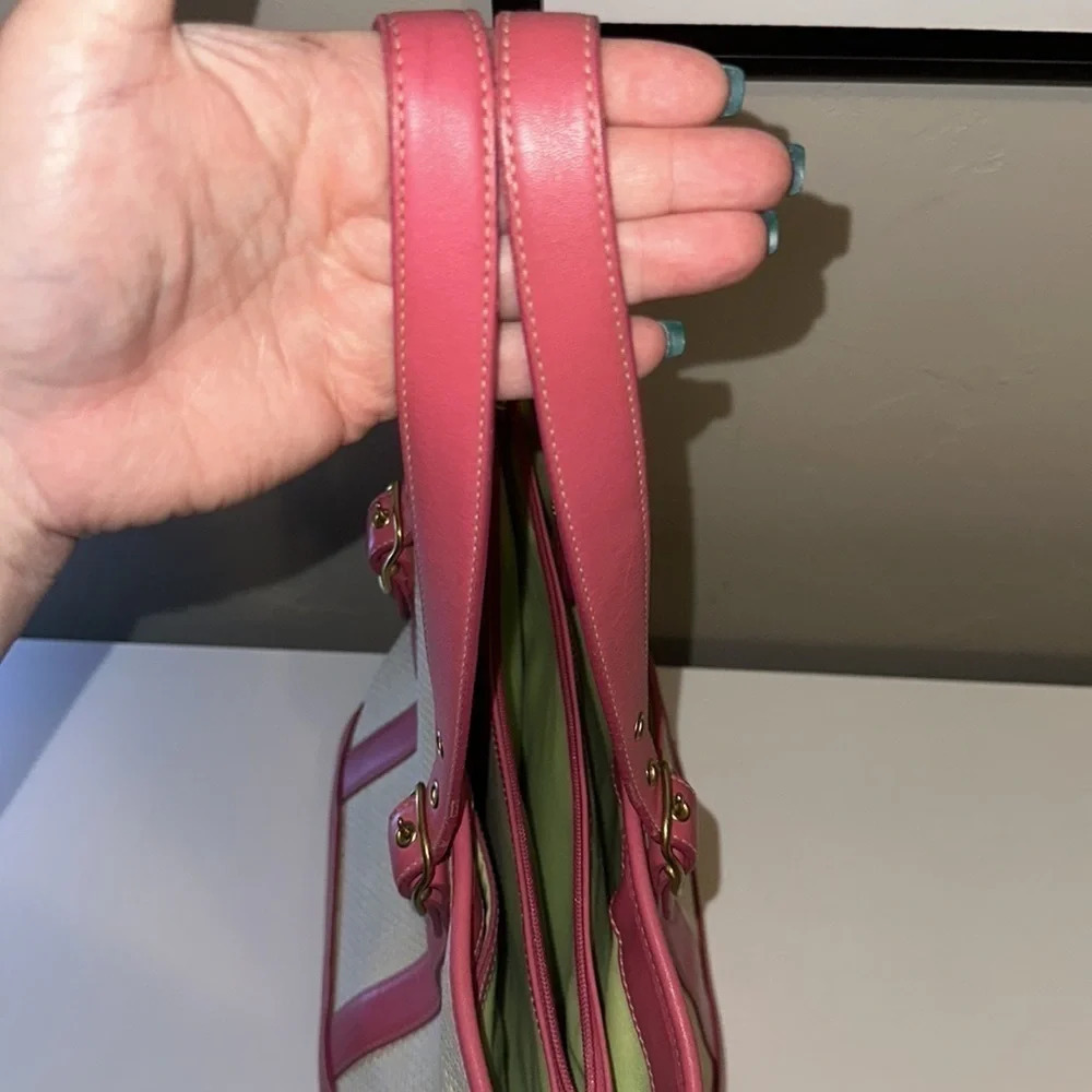 Vintage Coach Watermelon 🍉 Woven Leather Handbag GUC - Picture 9 of 11
